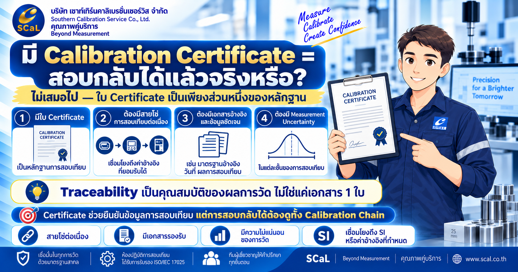 มี Calibration Certificate อย่างเดียวเพียงพอหรือไม่ในการยืนยัน Metrological Traceability ของผลการวัด