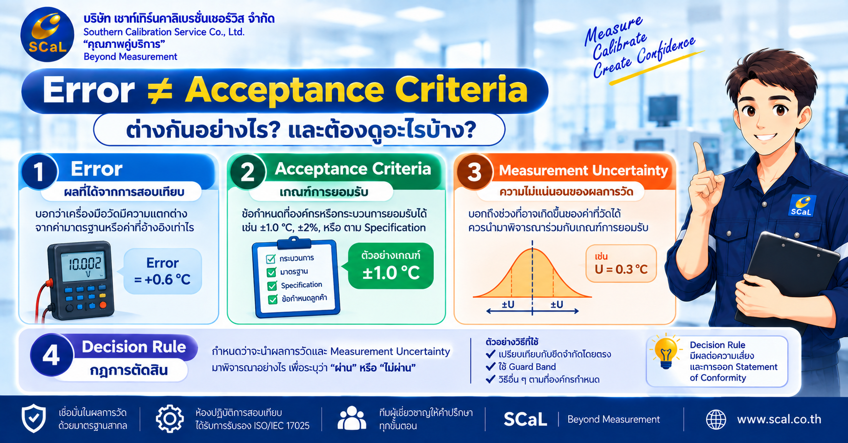 Error และ Acceptance Criteria ต่างกันอย่างไร และทำไมต้องพิจารณา Measurement Uncertainty กับ Decision Rule ร่วมด้วย