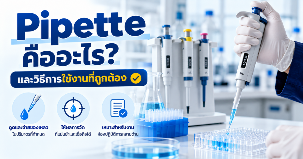 Pipette คืออะไร และวิธีใช้ Micropipette อย่างถูกต้องสำหรับงานวัดและจ่ายของเหลวปริมาตรน้อย