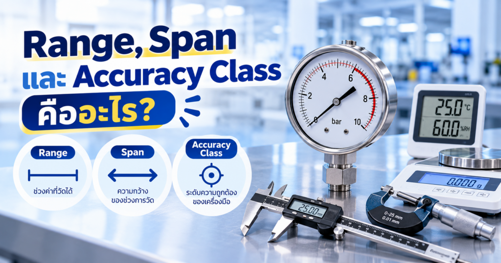 Range, Span และ Accuracy Class คืออะไร อธิบายช่วงการวัด ความกว้างของช่วง และความถูกต้องของเครื่องมือวัด