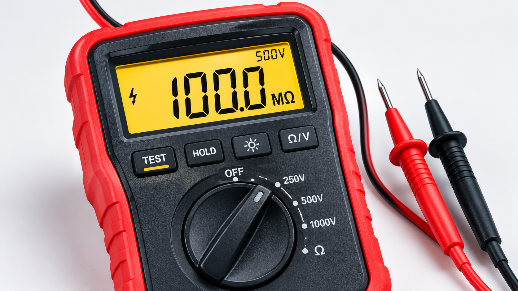เครื่องทดสอบความเป็นฉนวนไฟฟ้า (Insulation Tester) พร้อมสายวัด สำหรับงานวัดและสอบเทียบเครื่องมือไฟฟ้า