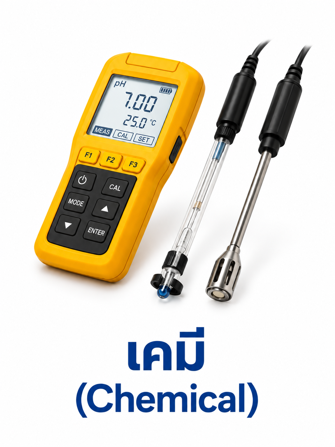 เครื่องวัดทางเคมีพร้อมหัววัดสำหรับงานสอบเทียบด้านเคมี เช่น pH Meter และ Conductivity Meter ของ SCaL
